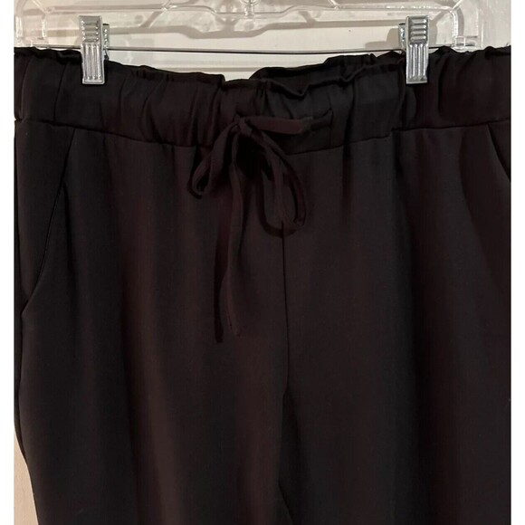 Joie Pull On Pants Drawstring Waist Slit Ankles Black Slinky Stretch Size Medium - Picture 2 of 7